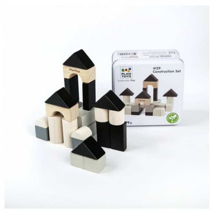 Plan Toys PlanMini Constructie set blokken zwart/wit - 4129