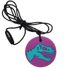 Afbeelding in Gallery-weergave laden, Jellystone Designs kauwsieraden - Kauwhanger Dino paars petrol
