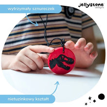 Afbeelding in Gallery-weergave laden, Jellystone Designs kauwsieraden - Kauwhanger Dino rood zwart
