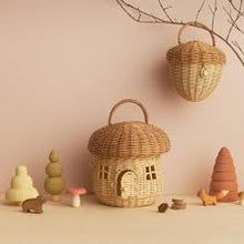 Afbeelding in Gallery-weergave laden, Olli Ella Rattan Mushroom Basket Natural
