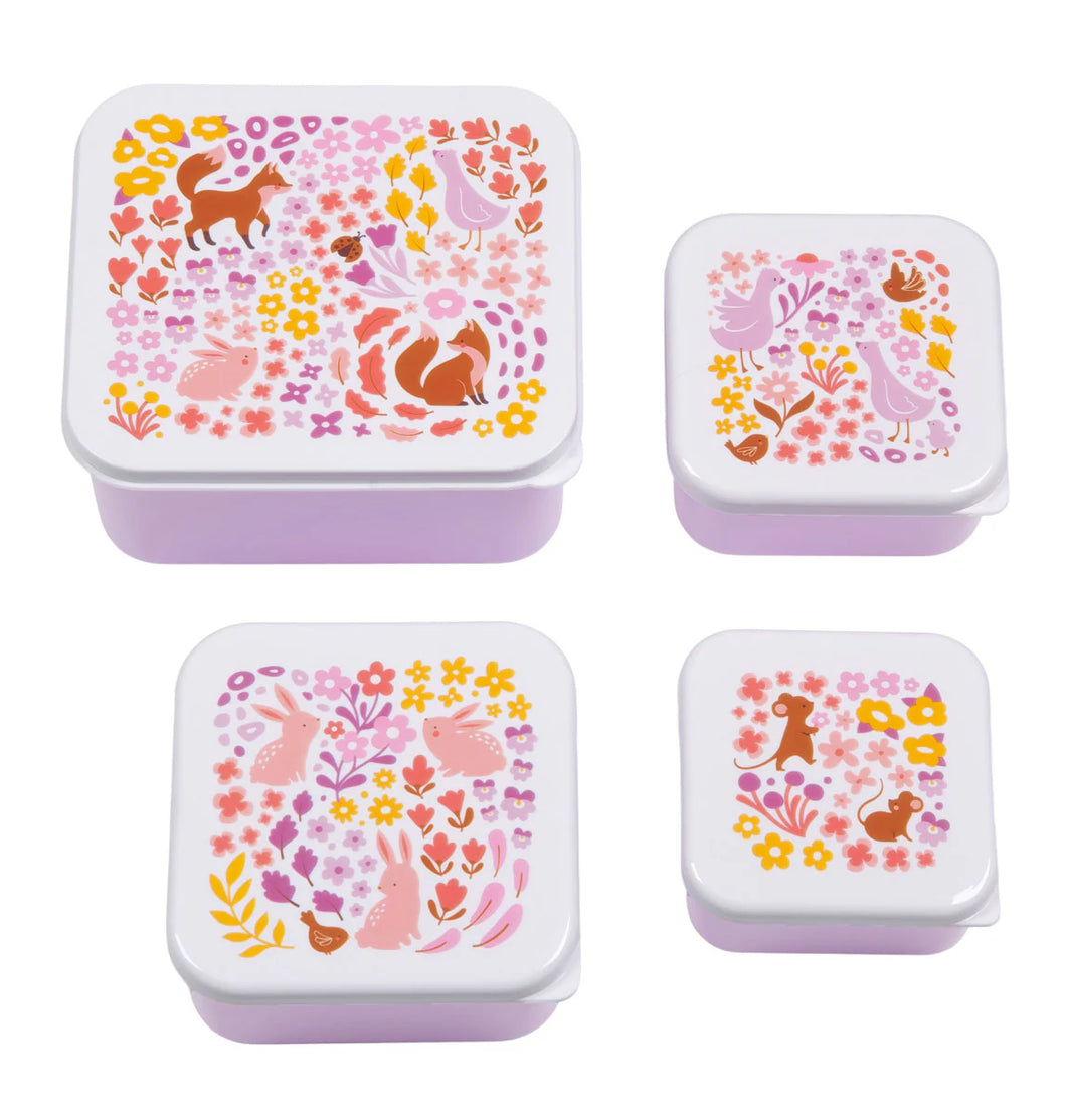 A Little Lovely Company Lunch & snack box set - Bloementuin