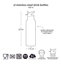 Afbeelding in Gallery-weergave laden, A Little Lovely Company XL RVS drinkfles 500 ml - Bloementuin
