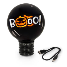 Afbeelding in Gallery-weergave laden, Legami Halloween - Decorative Lightbulb-Shaped Table Lamp - Pumpkin Booo - Bulb Fiction XL
