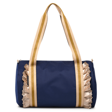 Afbeelding in Gallery-weergave laden, Caramel et Cie weekentas Frous Frous franjes Glitter Marineblauw - WB09_4304
