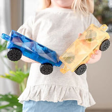 Afbeelding in Gallery-weergave laden, Connetix Magnetic Tiles - Rainbow car pack 2 stuks (blauw en geel)
