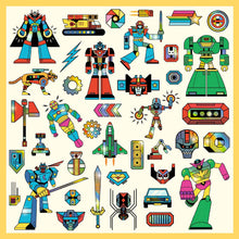 Afbeelding in Gallery-weergave laden, Boris 🐰 Djeco metallic stickerset Robots 160 stuks - DJ09276
