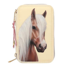 Afbeelding in Gallery-weergave laden, Depesche Miss Melody 3-vaks etui met paardenhoofd - 13975

