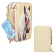 Afbeelding in Gallery-weergave laden, Depesche Miss Melody 3-vaks etui met paardenhoofd - 13975

