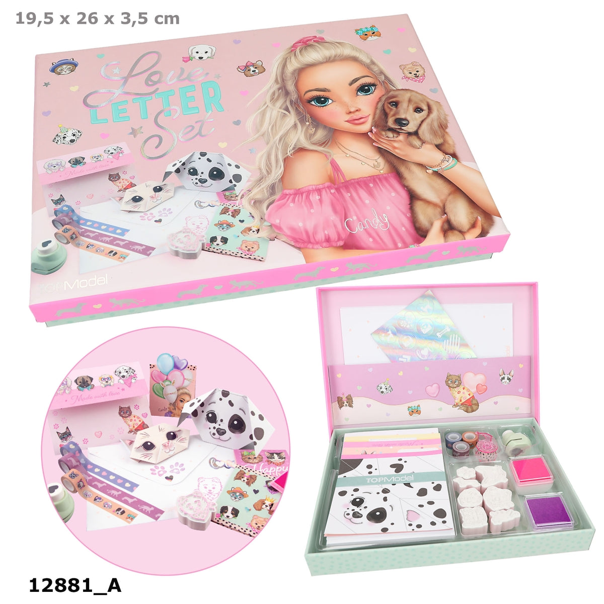 Glitter Tas Verstelbare Riem Depesche 13274 TOPModel Cat Love - Kruistas In Lichtblauw En Crème Meisjestas Voor School En Vrije Tijd