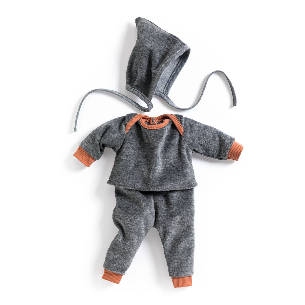 Djeco Pomea Poppenkleding set grijs Pearl Gray (voor pop 30-34 cm)  - DJ07898