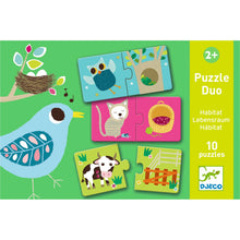 Afbeelding in Gallery-weergave laden, Djeco duo puzzel Habitat, wie woont waar - DJ08164
