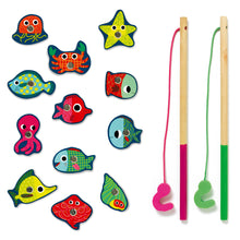 Afbeelding in Gallery-weergave laden, Djeco houten magnetisch visspel Colour - DJ01653
