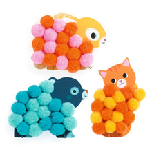 Afbeelding in Gallery-weergave laden, Djeco knutseset Pomponcollage – Dieren en pomponcirkels - DJ00049
