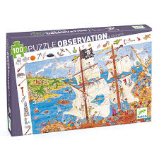 Djeco observatiepuzzel Piraten 100 stukjes - DJ07506