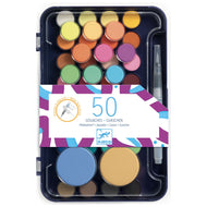 Djeco plakkaatverf palet 50 kleuren Artist’s palette - DJ09784