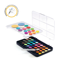 Afbeelding in Gallery-weergave laden, Djeco plakkaatverf palet 50 kleuren Artist’s palette - DJ09784
