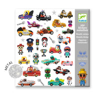 Djeco set 160 metallic stickers - De wereld van CRAZY MOTORS - DJ09287