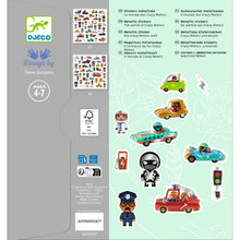 Afbeelding in Gallery-weergave laden, Djeco set 160 metallic stickers - De wereld van CRAZY MOTORS - DJ09287
