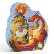Djeco silhouettepuzzel Ridder en de draak, 54 stukjes - DJ07256