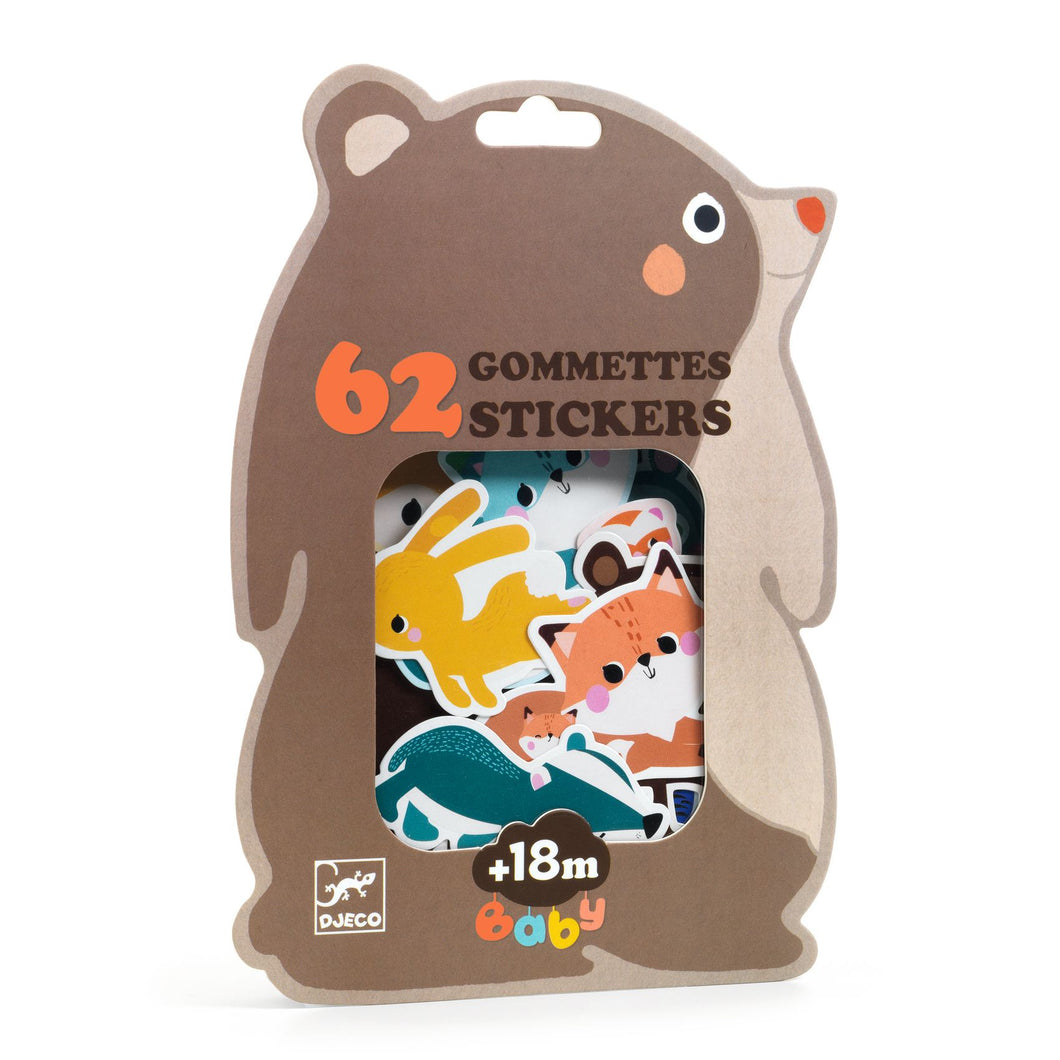 Djeco stickers Bosdieren 62 stuks - DJ00055