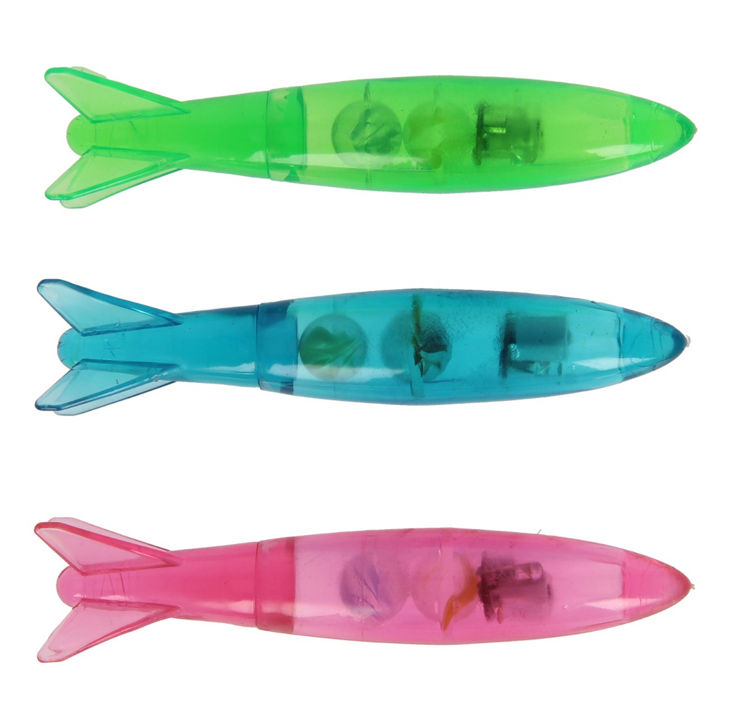 Duiktorpedo's met licht - set 3 stuks