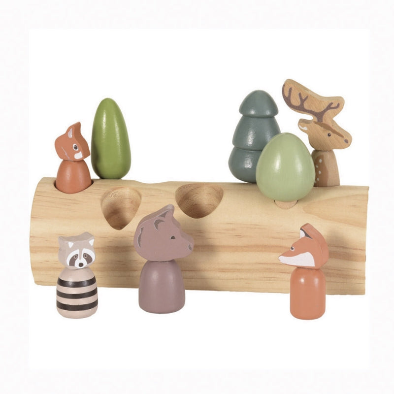 Egmont Toys houten bosdieren in een boomstronk - 511152