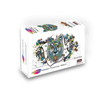 Afbeelding in Gallery-weergave laden, Eureka 2D Rainbow houten puzzel Wolf - 180 stukjes

