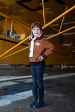 Afbeelding in Gallery-weergave laden, Great Pretenders Pionier pilotenjas met hoed en sjaal, maat 5-6 jaar
