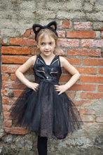 Afbeelding in Gallery-weergave laden, Great Pretenders Black Cat jurk met haarband zwarte kat, maat 5/6 jaar - 34795
