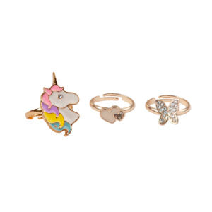 Great Pretenders Boutique Butterfly & Unicorn ring, set 3 stuks