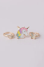 Afbeelding in Gallery-weergave laden, Great Pretenders Boutique Butterfly &amp; Unicorn ring, set 3 stuks
