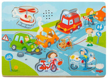 Afbeelding in Gallery-weergave laden, Haba houten geluidenpuzzel - In de stad - 303180
