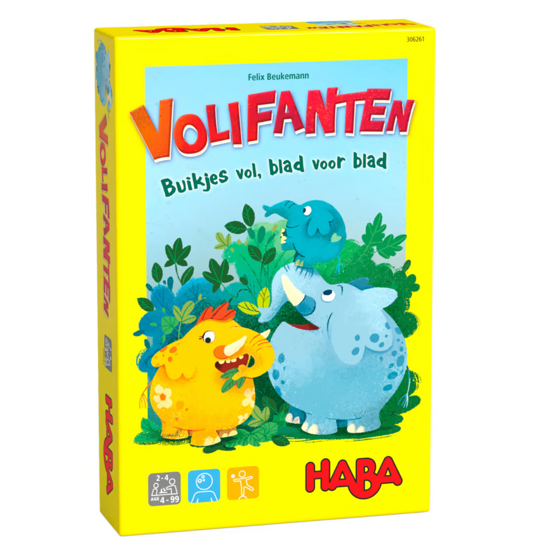 Vogeltjesklas 🐦 Haba spel 4+ Vollifanten buikjes vol, blad voor blad - 306261