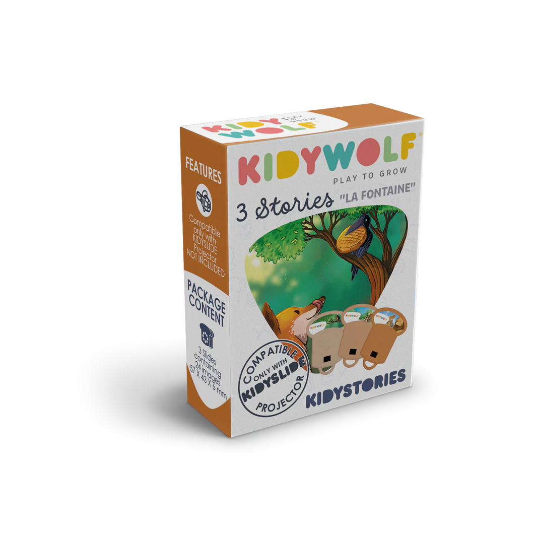 Kidywolf Kidystories La Fontaine voor de Kidyslide
