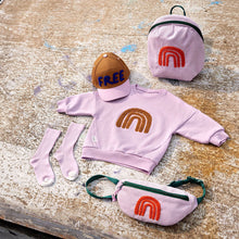 Afbeelding in Gallery-weergave laden, Lässig Kids Hoodie GOTS Little Gang Rainbow Lilac, maat 4-6 jaar
