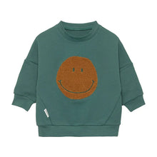 Afbeelding in Gallery-weergave laden, Lässig Kids sweater GOTS Little Gang Smile Ocean green, maat 4-6 jaar
