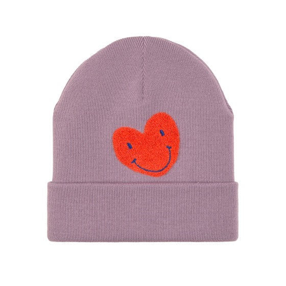 Lässig Merino Beanie Little Gang Heart Lavender - maat 52-56cm, 3-6 jaar