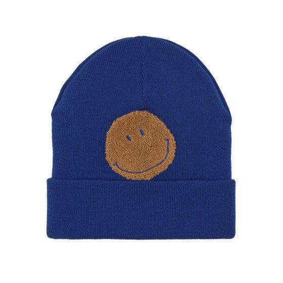 Lässig Merino Beanie Little Gang Smile Blue - maat 52-56cm, 3-6 jaar