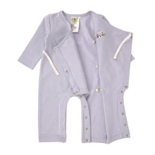 Afbeelding in Gallery-weergave laden, Lässig romper pyjama / kruippakje GOTS pastel lila - maat 50/56
