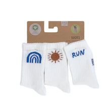 Afbeelding in Gallery-weergave laden, Lässig Tennis Socks 3 pcs GOTS Little Gang  Run, maat 27-30
