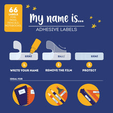Afbeelding in Gallery-weergave laden, Legami naamstickers - Stickers My Name Is - set 66 stuks - Space

