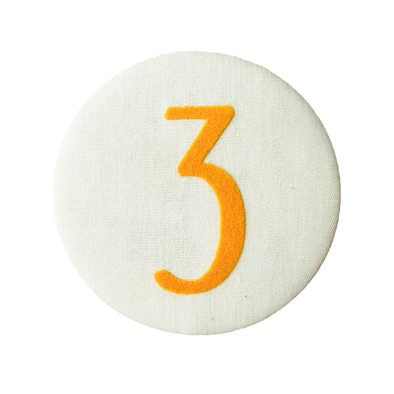 Liezelijn button voor verjaardagskroon - Geel Sunny 3,4,5,6