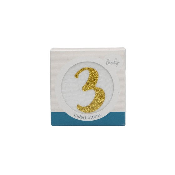 Liezelijn button voor verjaardagskroon - Goud 3,4,5,6