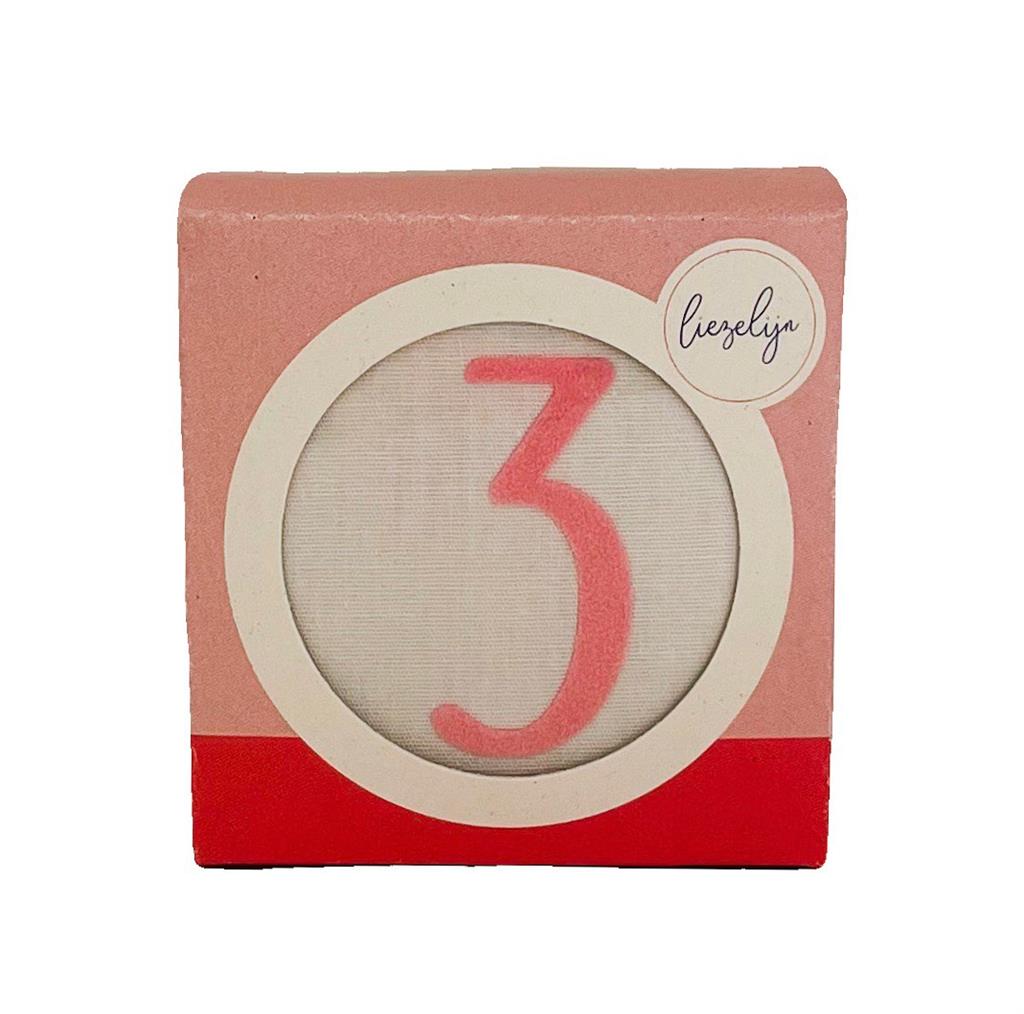 Liezelijn button voor verjaardagskroon - Roze Rosie 3,4,5,6