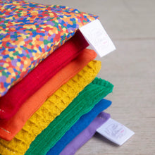 Afbeelding in Gallery-weergave laden, Little Botanic Label - Sensorische pittenzakjes 7 stuks - regenboog + confetti regenboog
