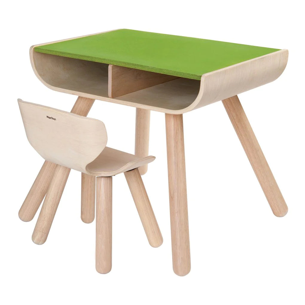 PlanToys houten bureauset tafel en stoel - 8700 + GRATIS 2e stoeltje!