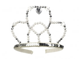 Rose & Romeo tiara Libby zilver met parels - 11016