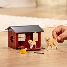 Afbeelding in Gallery-weergave laden, Schleich Farm World Hondenhok met golden retrievers - 42722
