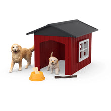 Afbeelding in Gallery-weergave laden, Schleich Farm World Hondenhok met golden retrievers - 42722
