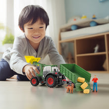 Afbeelding in Gallery-weergave laden, Schleich Farm World Tractor met aanhanger - 42608
